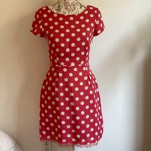 Pink polka dot dress